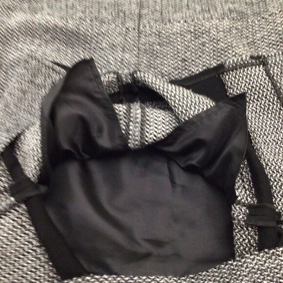 INFINITIF tweed pencil skirt wool blend black grey belted size 38 - Picture 10 of 16